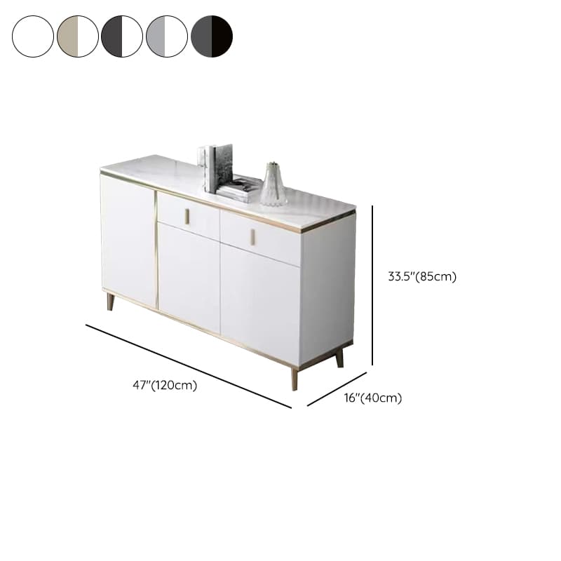 Art Deco Sideboard with 2 Drawers, Narrow/Standard Size, 3 Shelves, Sintered Stone Countertop, 4/3 Doors, Self-supporting - image 10