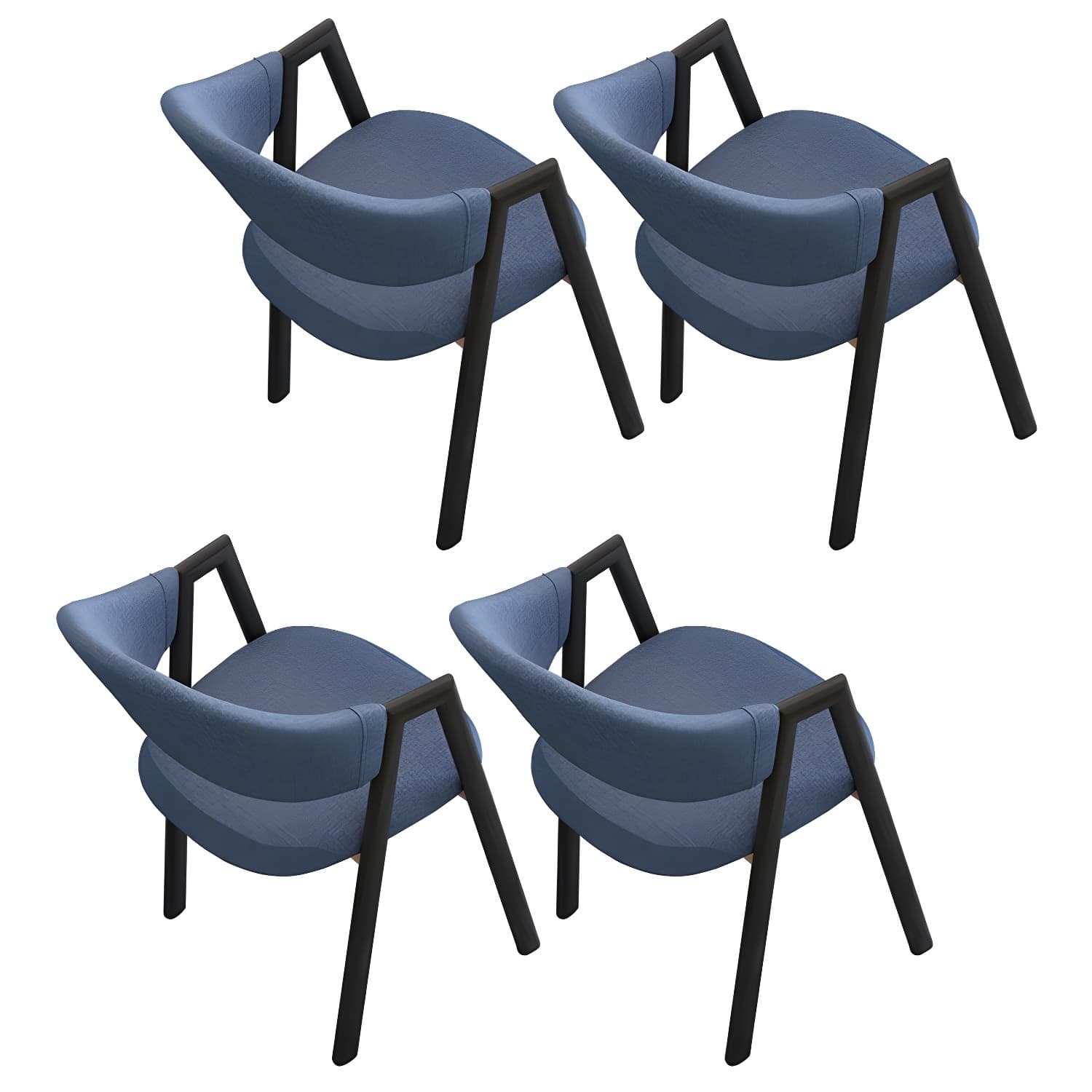 Contemporary Open Back Arm Chair Matte Finish Upholstered Dining Chair - image 13
