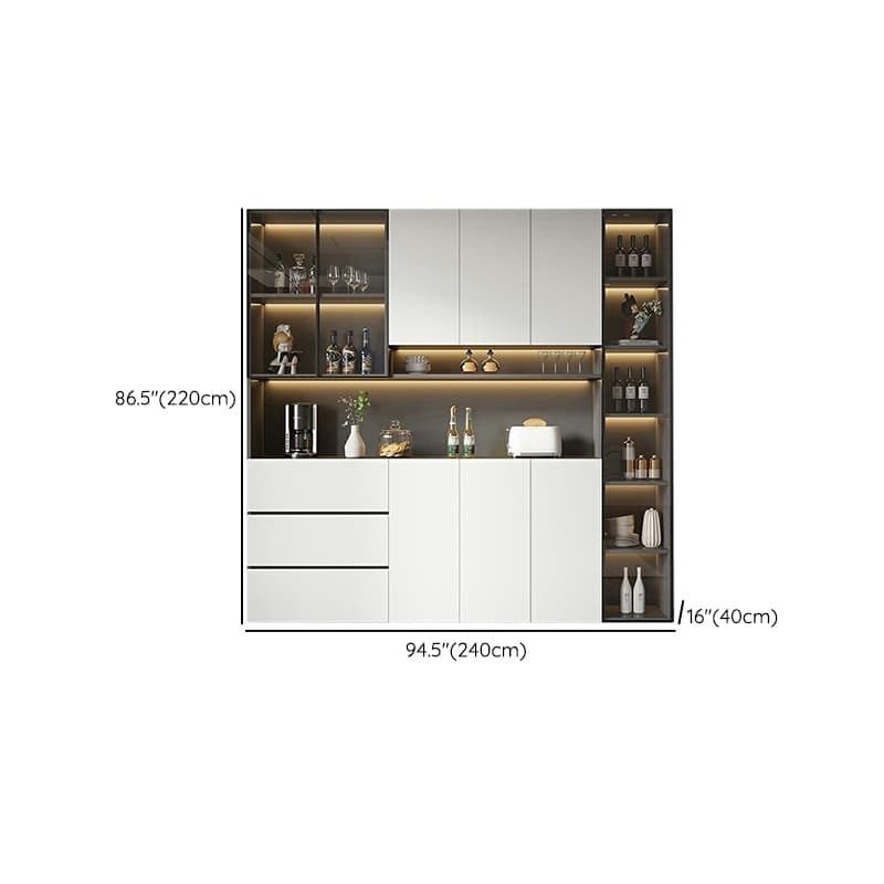 White Modern Buffet Cabinet with Cabinets and Shelves, Full Assembly Needed - image 25
