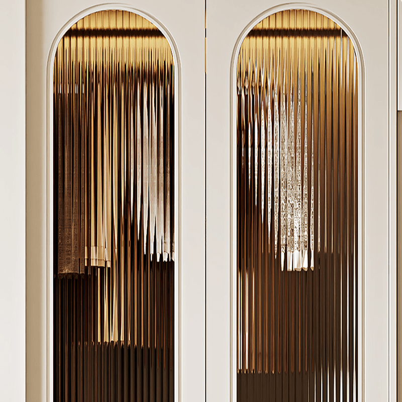 Chalk Composite Wood Cabinet Armoire with Soft Close Drawer, Specular Mirror, Soft Close Door, Interior Shelves, and Clothing Rod - image 5