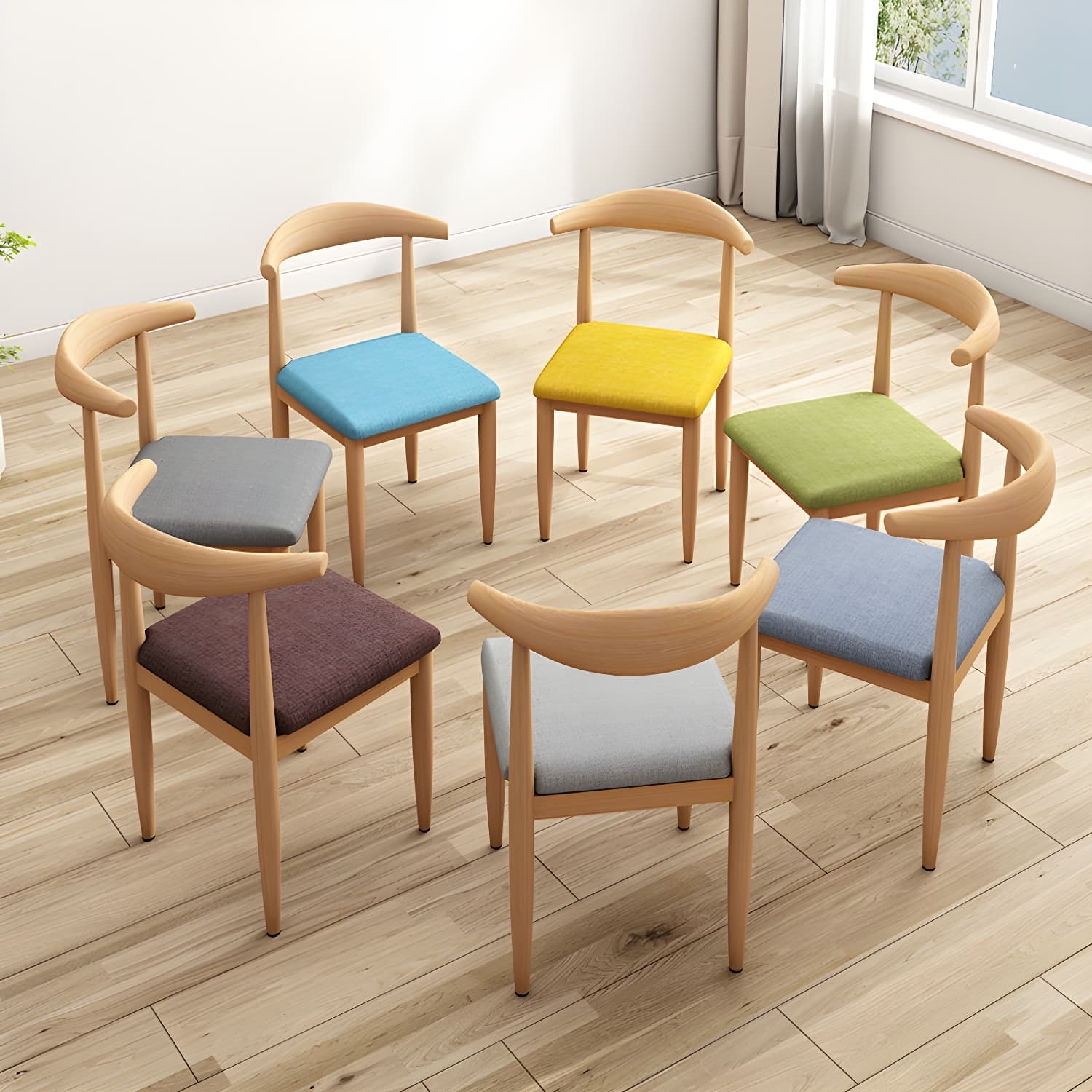 Modern Kitchen Dining Chairs Open Back Dining Chair with Metal Base - image 20