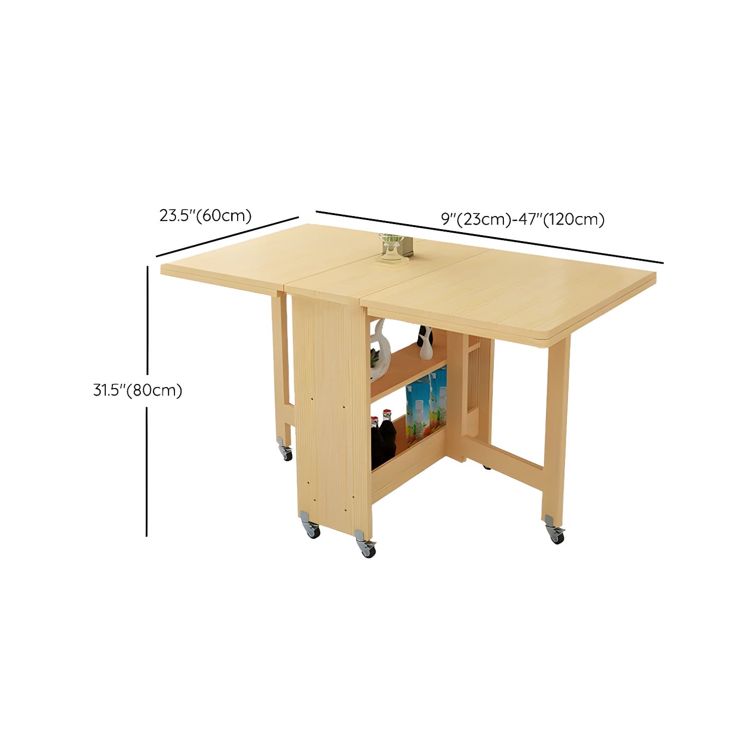 Modern Rectangular Wood Dining Table with Pedestal Base, Seats 4, Drop Leaf Design - image 21