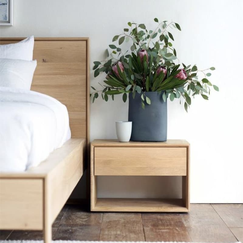 Solid Wood Open Shelf Nightstand with 1 Drawer in a Modish Style - image 4