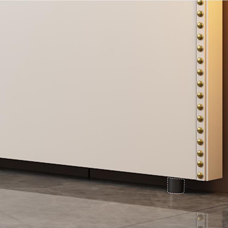 Modern Wood Panel Headboard Upholstered Sponge Fully in Lavish Gray Colors with Elegant Legs - image 15