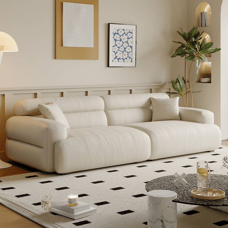 Modish Solid Color Stain Resistant Standard Sofa in Black/Light Gray/Coffee with 2 Pillows, Available in 4-seater/5 Person/3-seater - image 6