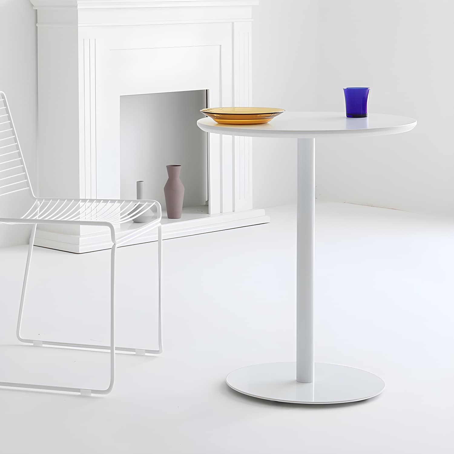 Metal Contemporary Round Dining Table Pedestal Base Dining Table for Kitchen - image 5