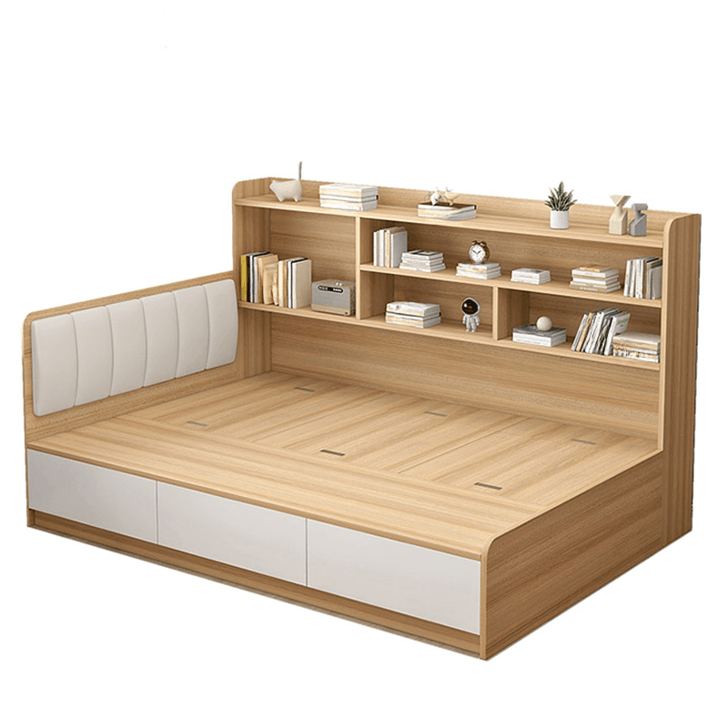 Unfinished Color Modern Tatami Bed with 3 Storage Boxes - image 3