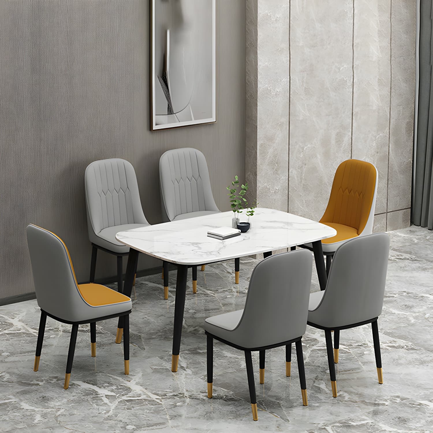 Modern Dining Room Armless Parsons Faux Leather Dining Side Chair - image 12
