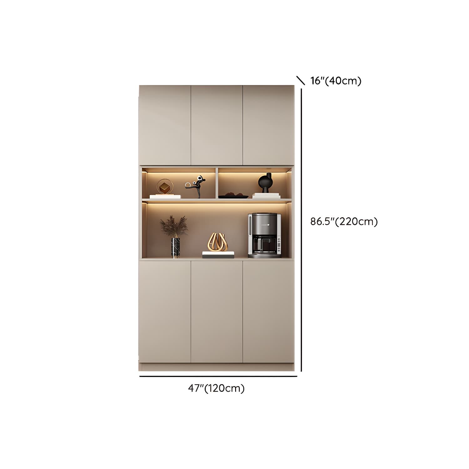 Modern Wood Cabinet with Glass Doors and Non-adjustable Shelves - image 12