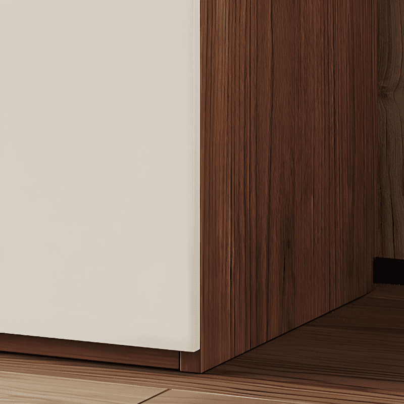 White Minimalist Manufactured Wood Wardrobe Closet with Soft Close Drawer, Soft Close Door, Interior Shelves, and Clothing Rod - image 4