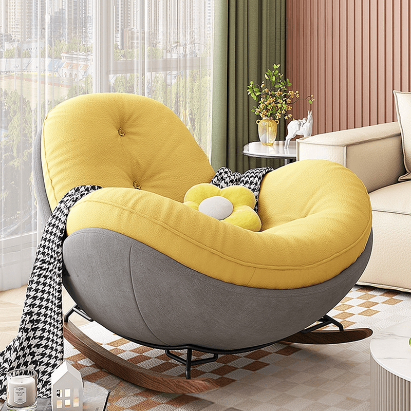 Casual Chalk/Olive Green/Rose Upholstered Living Room Rocking Chair, with Cushioned - image 12