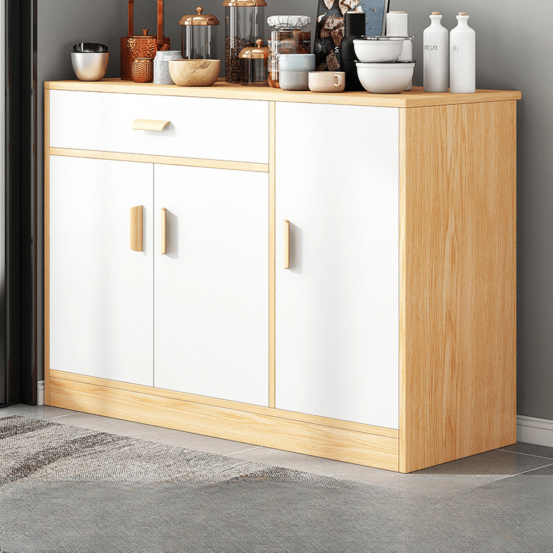 Trendy Narrow Kitchen Cabinet Base with Multiple Drawers and Doors, 2/3 Interior Shelves, Compartment Storage, and Lumber Countertop - image 9