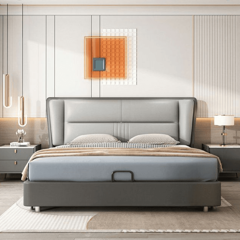 No Distressing Standard（36-55“） Free-standing Standard Full(54"W x 75"L) Rectangle Wingback Headboard, Wood Frame and Sponge Filing Included - image 7