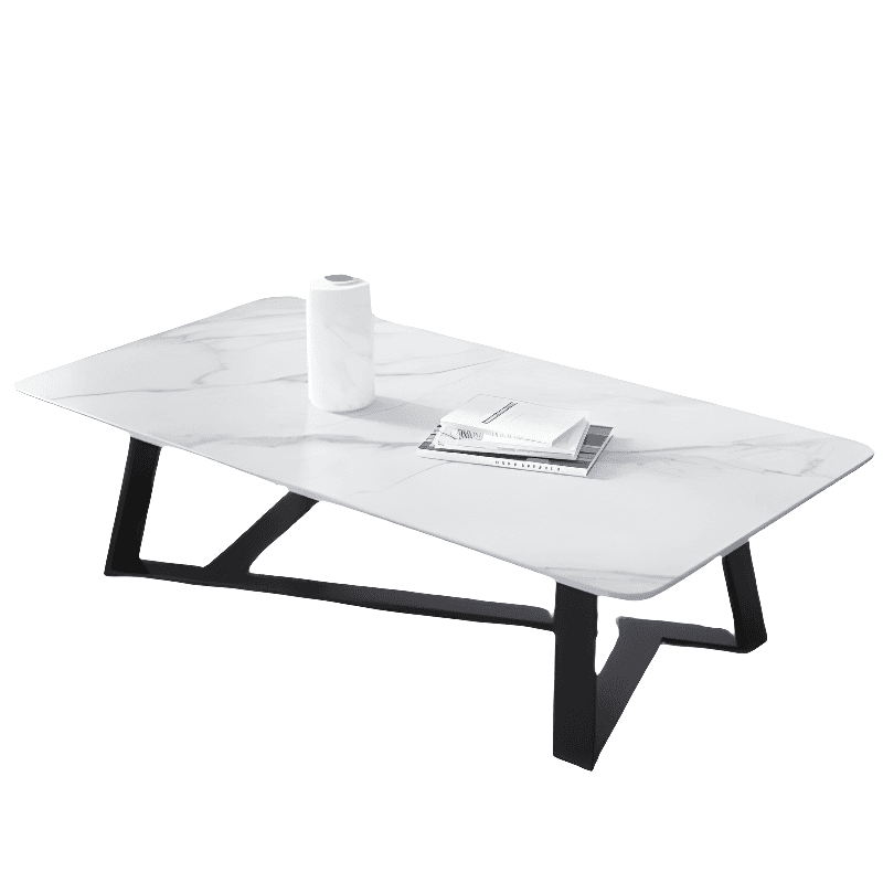 Funky Square Sintered Stone Coffee Table with X Base, Scratch-immune, and Single Set - image 10