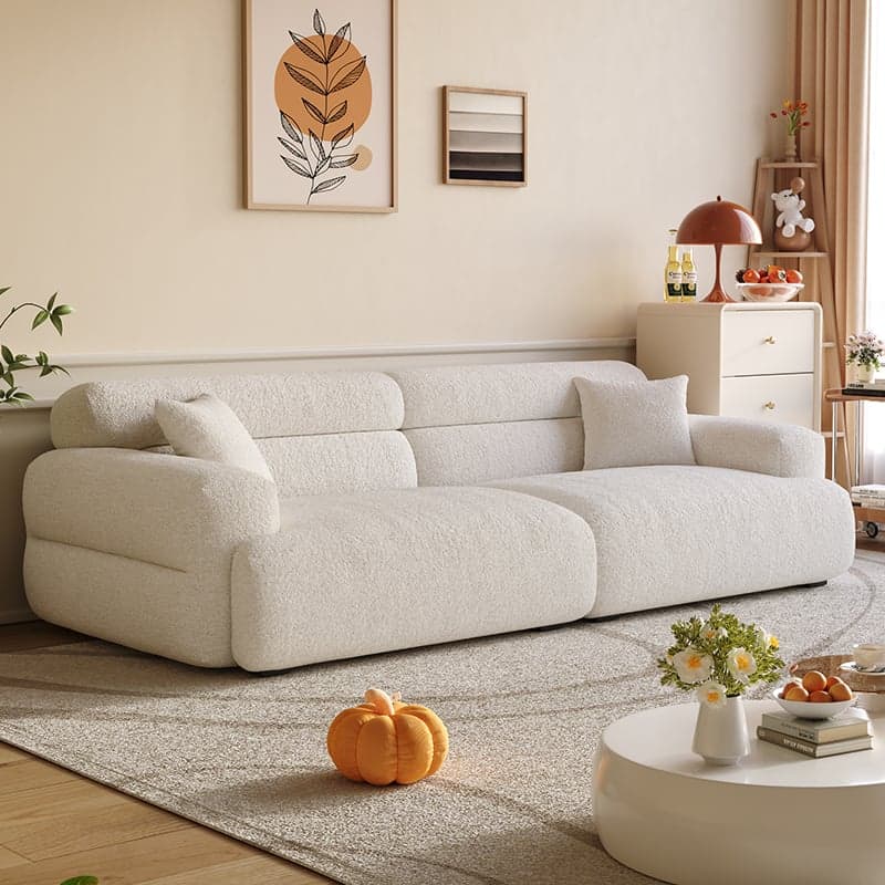 Modish Solid Color Stain Resistant Standard Sofa in Black/Light Gray/Coffee with 2 Pillows, Available in 4-seater/5 Person/3-seater - image 4