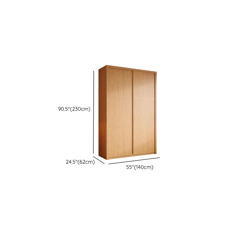 Wood Grain Minimalist Natural Wood Wardrobe Closet with Soft Close Drawer, Soft Close Door, Interior Shelves, and Clothing Rod - image 35