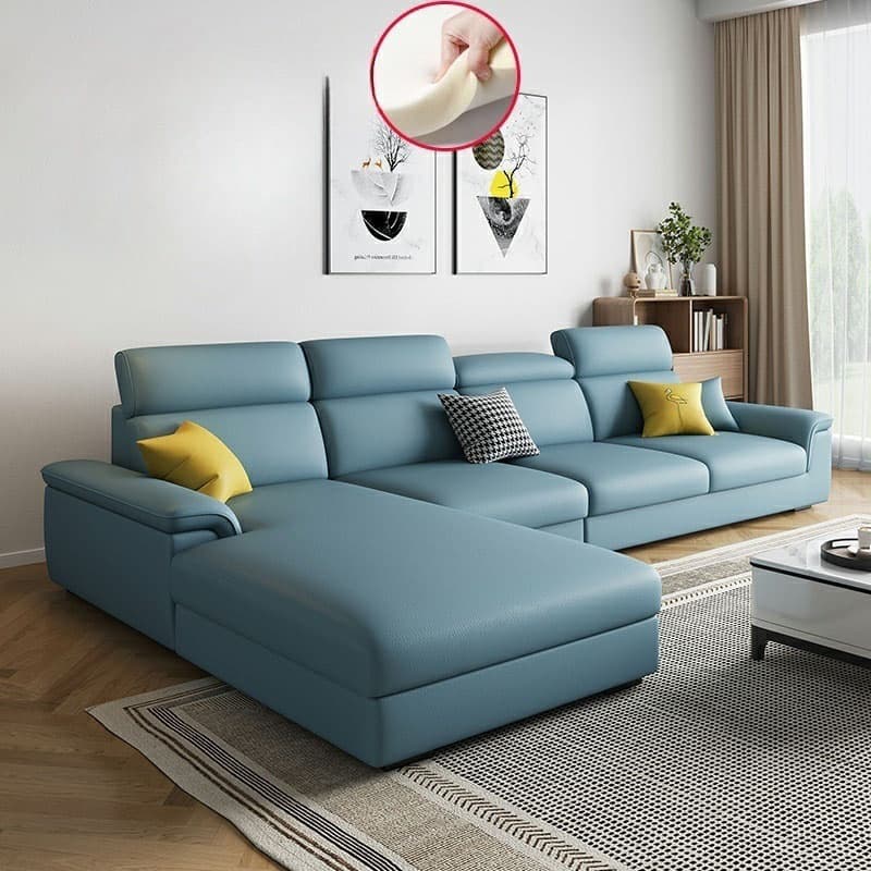 5-Seater Modish Left L-Shape Sofa Chaise with Natural Wood Frame - image 15