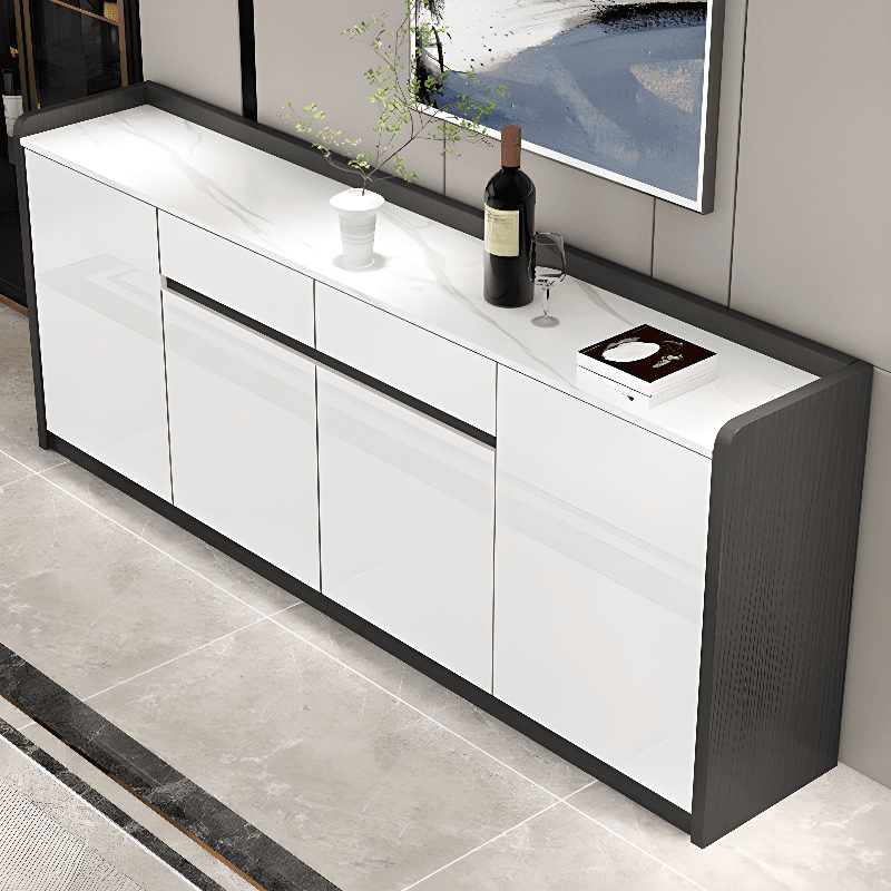 Minimalist Sintered Stone Buffet Table with 3 Drawers/Single Drawer, Closet, Standard/Wide/Narrow Size, Changeable Shelf, and 5 Doors/4 Doors/3 Doors - image 10