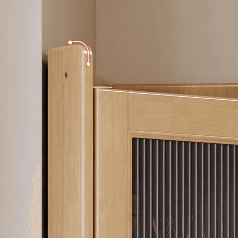 Independent Rubberwood Utility Storage Cabinet with Shelves, Living Room - image 11