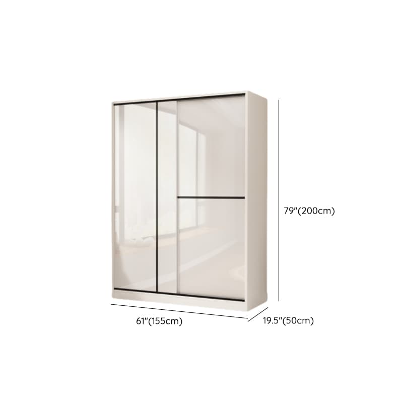 Chalk Modern Timber Self-supporting Wardrobe with Soft Close Door and Clothing Rod, Slipping Mechanism - image 14