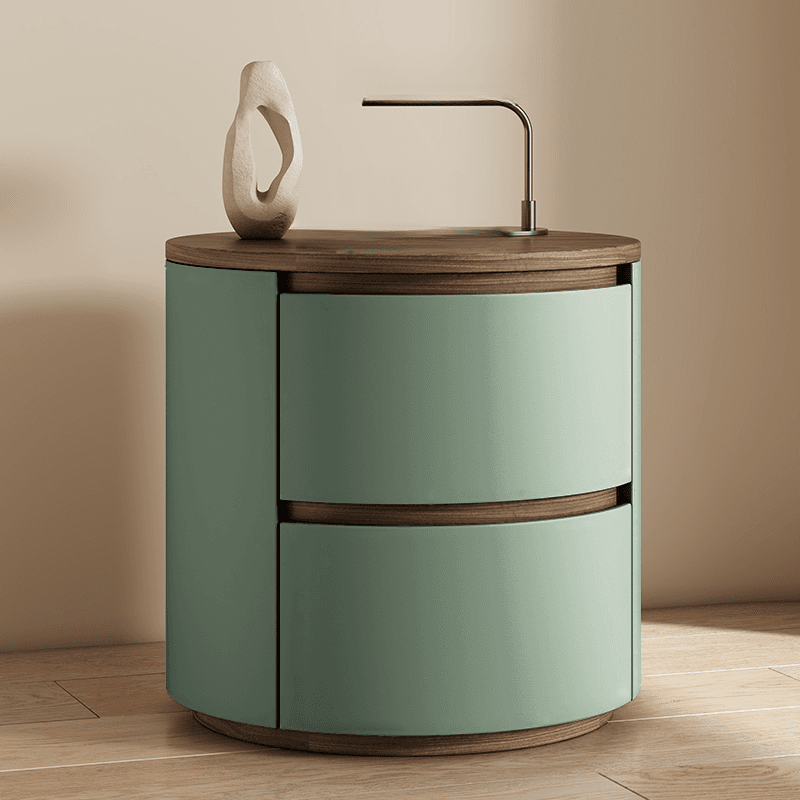 Modish 2 Tiers Drawer Storage Bedside Table with Solid Wood Countertop