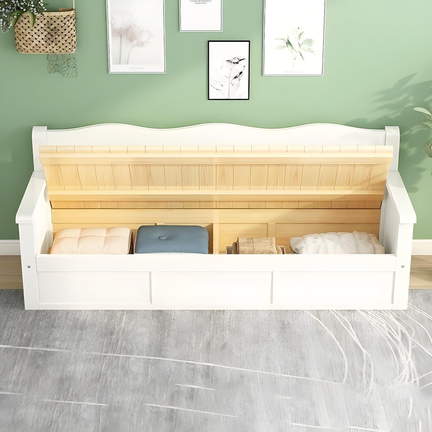 Gray Cotton and Linen Modern Sofa with Storage and Foam Cushioning - image 4