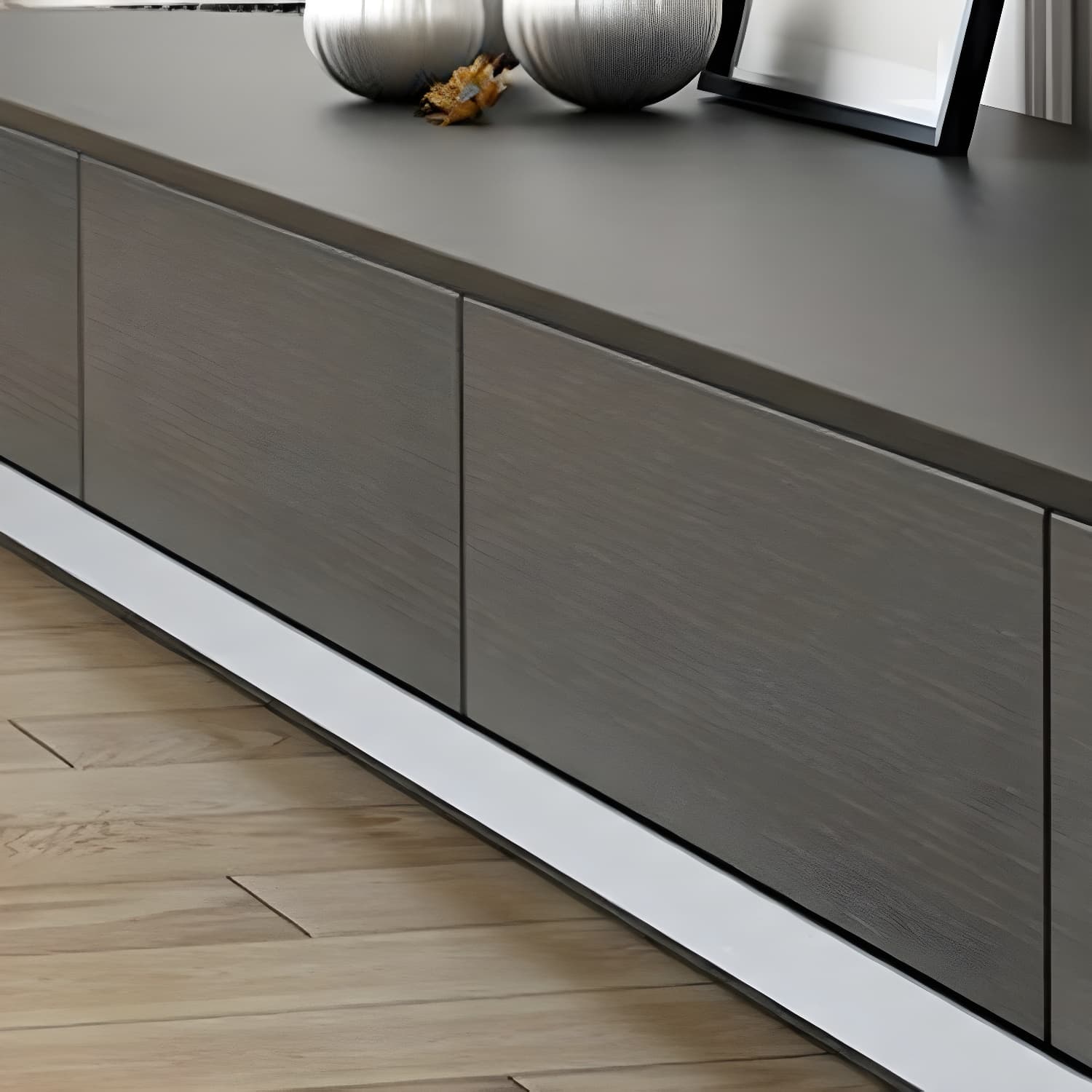 Modern Minimalist Black Finish TV Stand Console with Storage Drawers - image 10