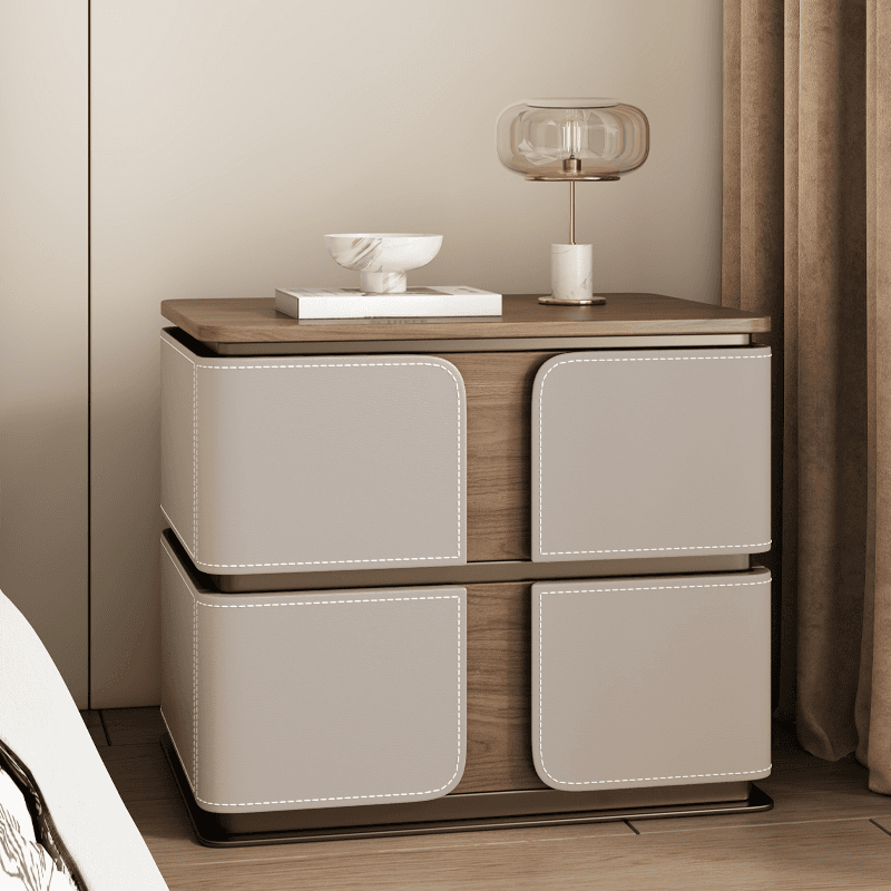 Art Deco Nightstand With Drawer Organization with 2 Drawers and Lumber Countertop - image 7