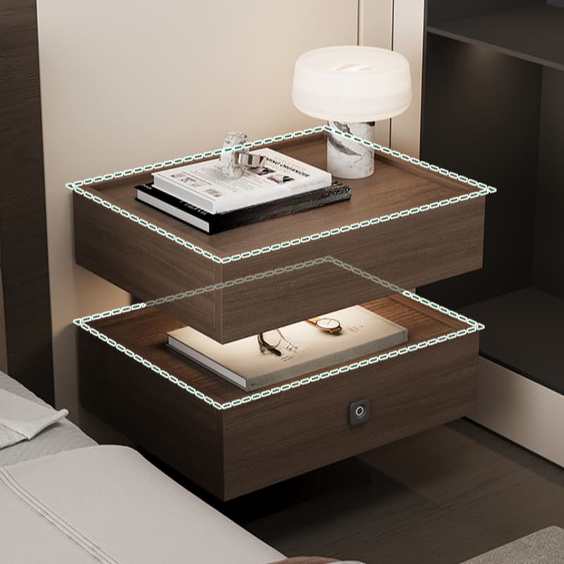 Organic Modern Open Nightstand with Composite Wood and Illuminating Feature - image 12