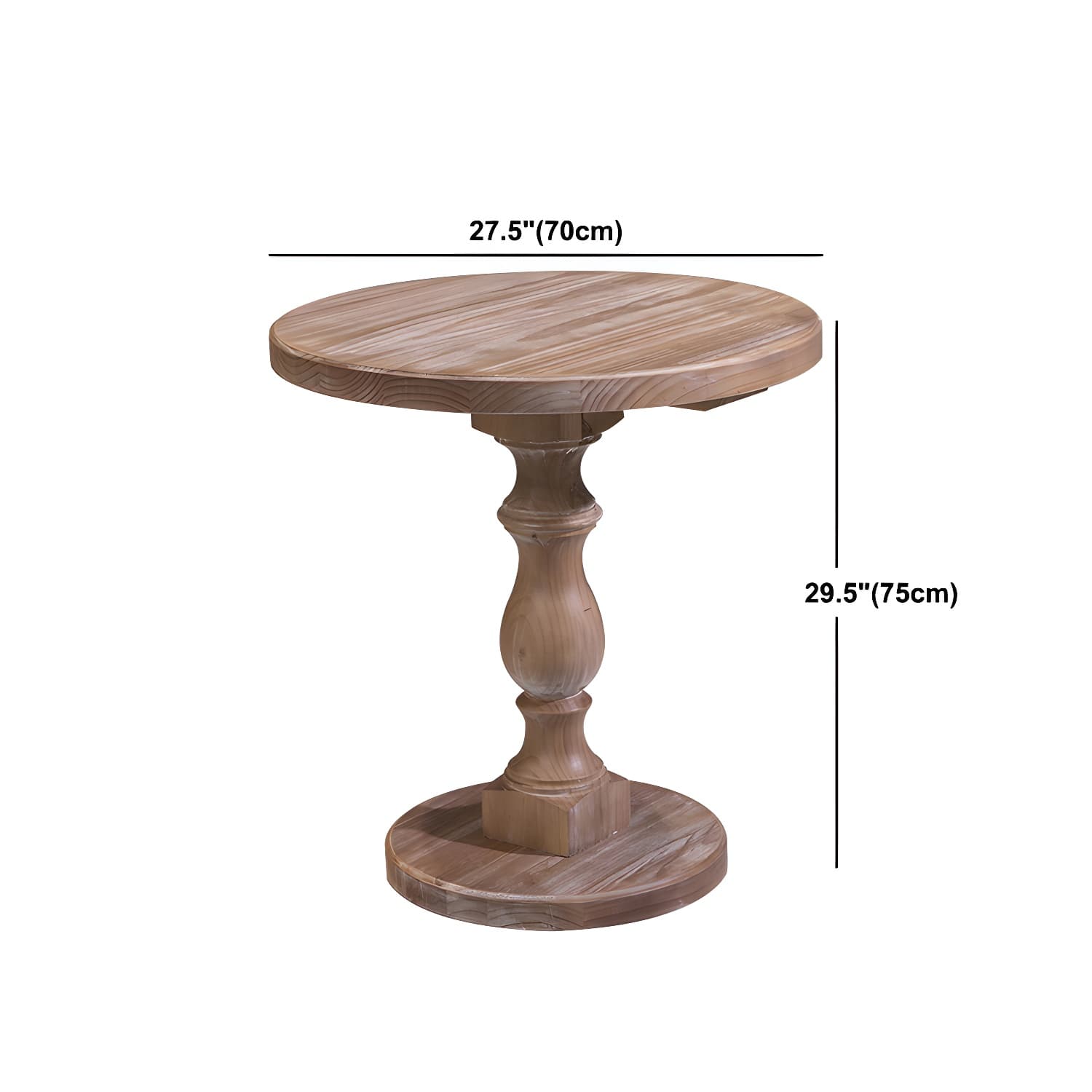 Brown Round Dining Table Modern Pine Solid Wood Pedestal Table - image 10