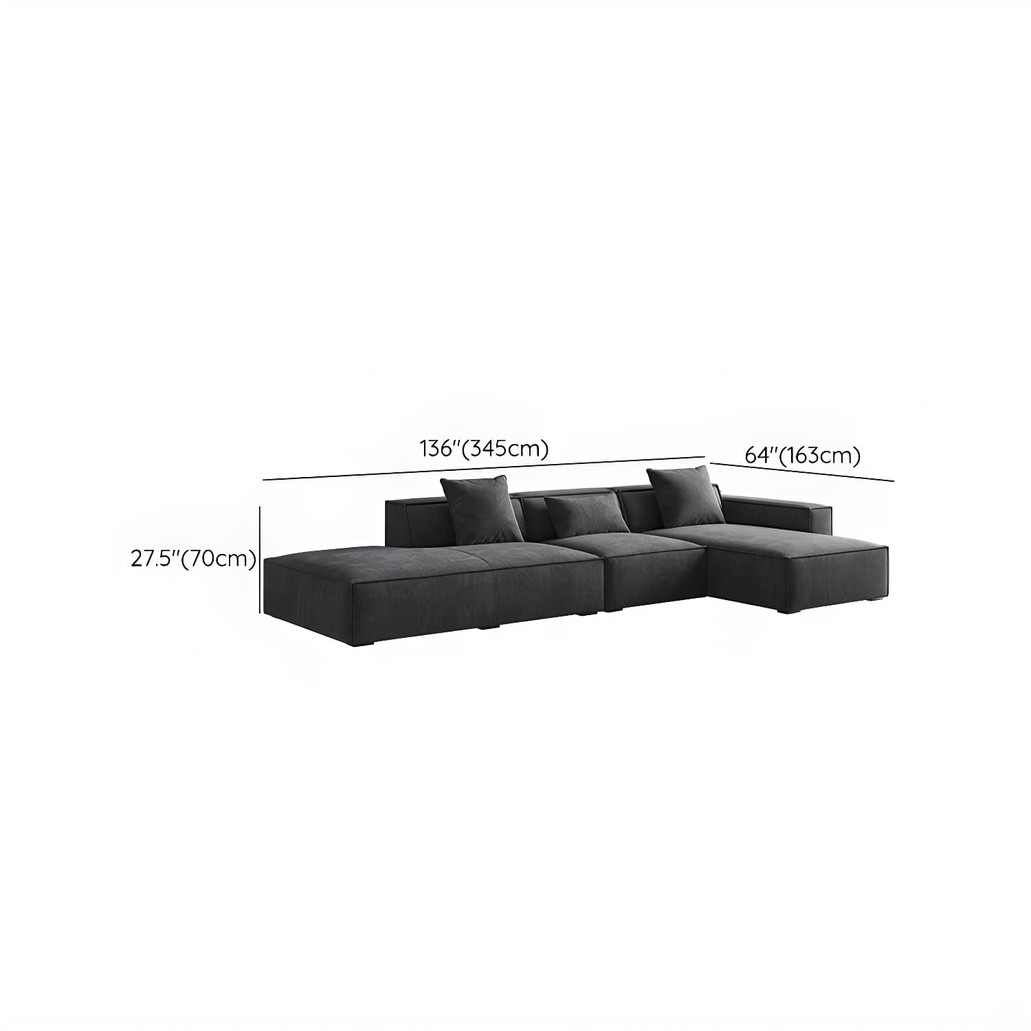 Modern Gray Square Arm Sectional Sofa Upholstered in Polyester Blend - image 26