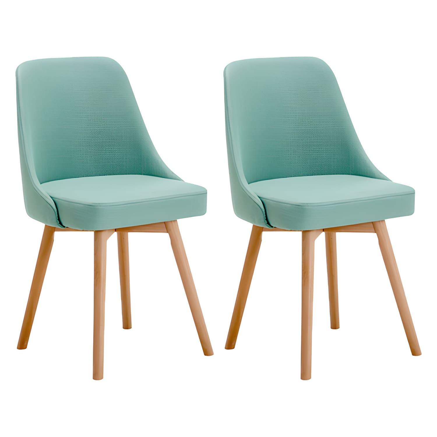 Upholstered Armless Dining Chairs Scandinavian Side Dining Chairs with Wood Legs - image 7