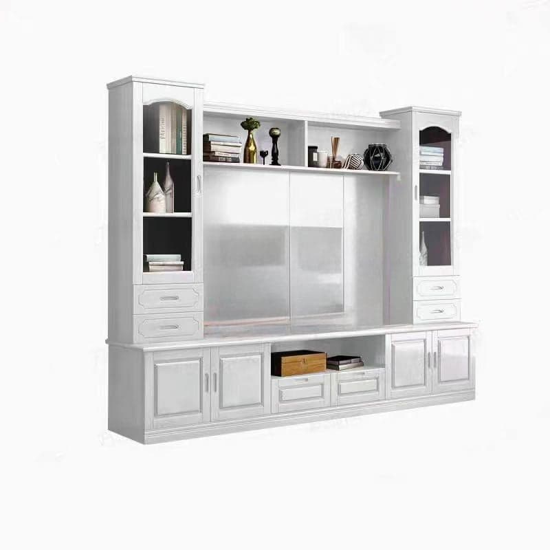 TV Entertainment Center with Bridge & Hutch, Entertainment Center with Gate & 2 Bookcases - image 4