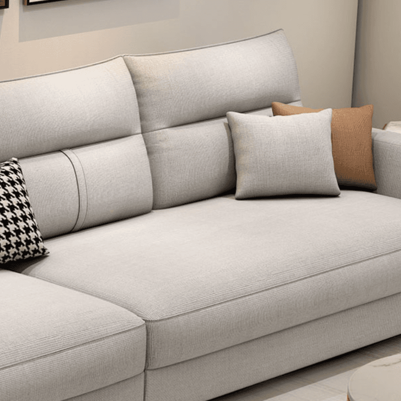 Standard Sofa/Single Sofa with Loose Back, Flannel Upholstery in Light Gray, Arm Included, 4/3 Pillows - image 10