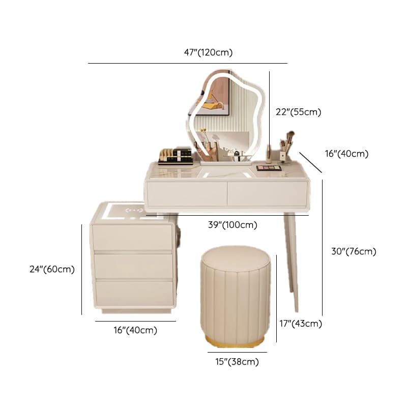 Bluetooth Compatible Vanity Set with LED Lighting, Electrical Outlet, Scalable Design, Push-Pull, and Adjustable Touch Brightness - image 11