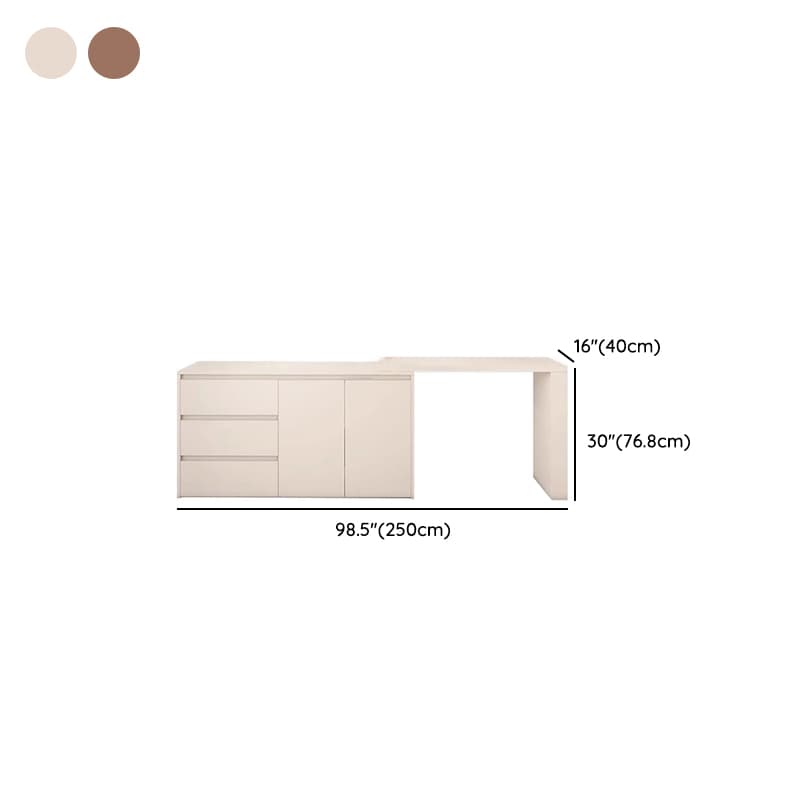 Modish Engineered Wood Large Makeup Vanity with 3 Drawers - image 11