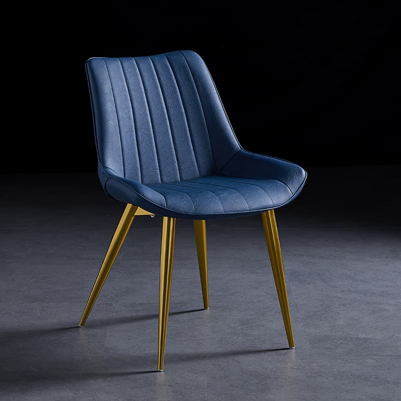 Outlined Faux Leather Upholstered Reliable Side Chair with Metal 4 Legs for Restaurant - image 11