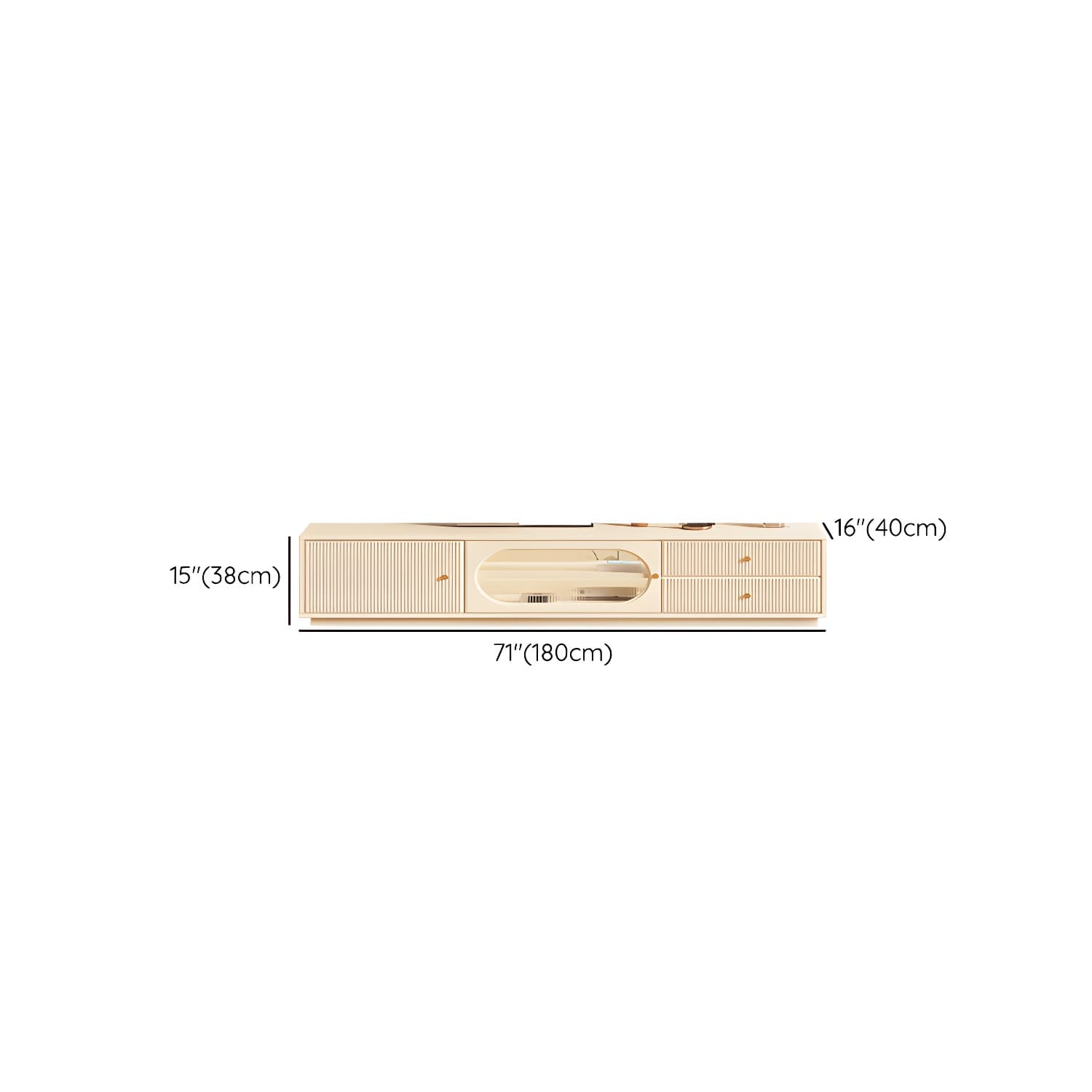 White Cable Management TV Console Modern Engineered Wood Media Console - image 13