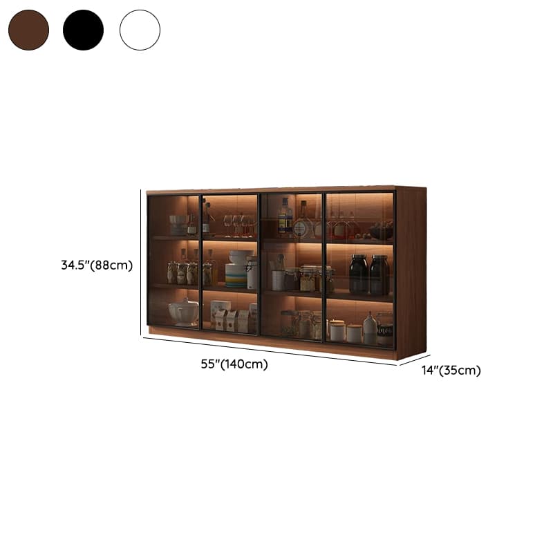Trendy Sideboard with Cupboard, Narrow/Standard Size, Three Internal Shelves, Composite Wood Countertop, and Glass-panel Door - image 13