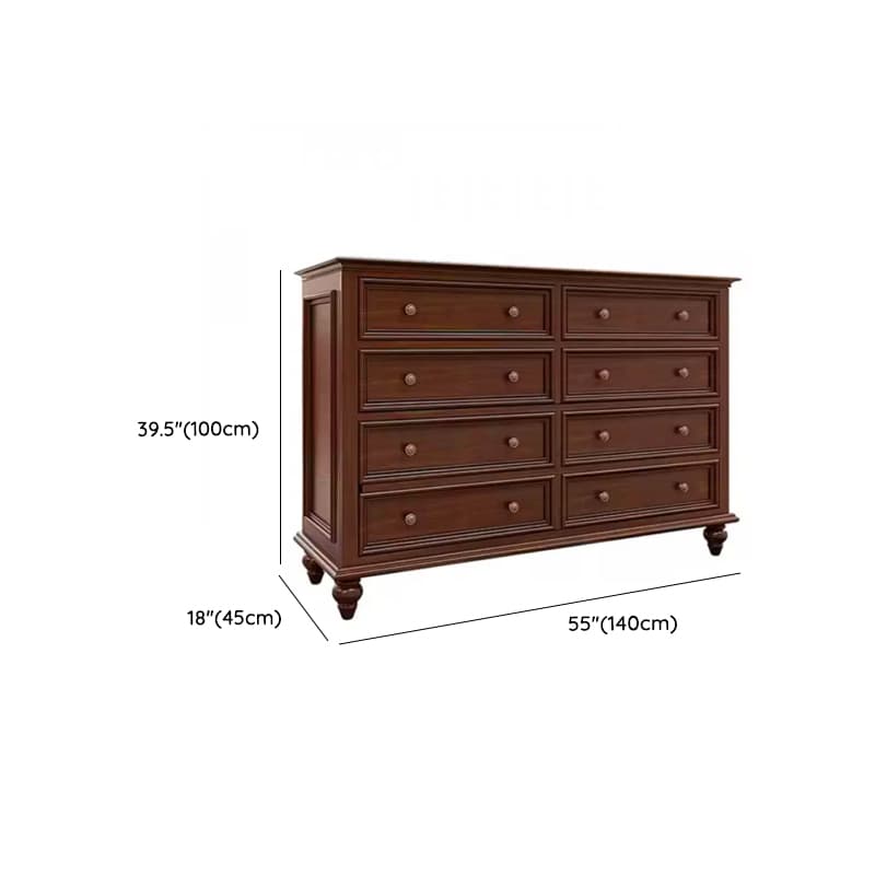 Cocoa Retro Ash Wood Double Dresser/Lingerie Chest/Bachelor Chest with 9/7/8 Drawers in Horizontal/Vertical Orientation - image 11