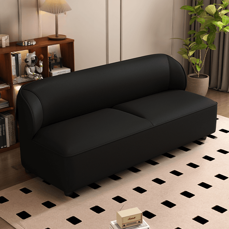 Contemporary Modern Solid Color Scratch-durable Loveseat in PU Leather, 2-Seater with 1 Pillow - image 5