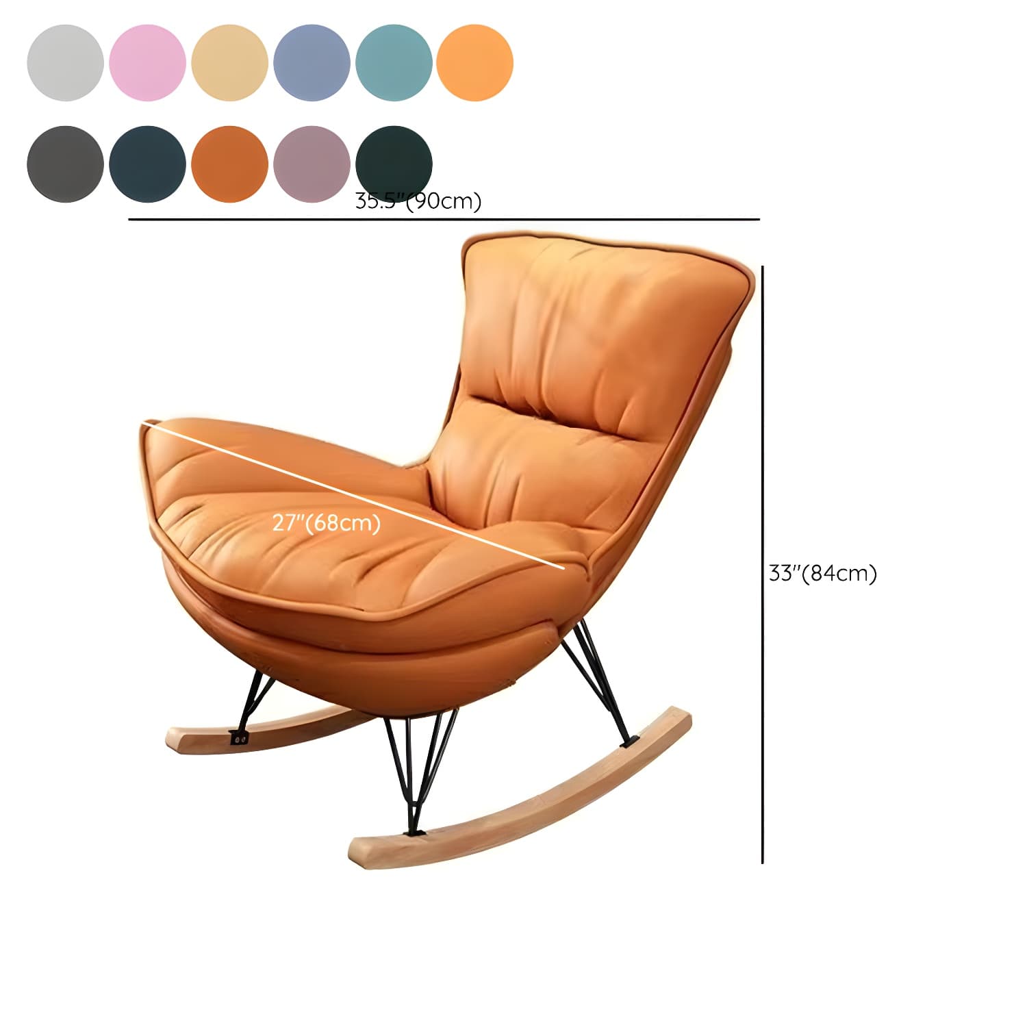 Contemporary with Light Legs Living Room Spindle Rocking Accent Chair - image 19