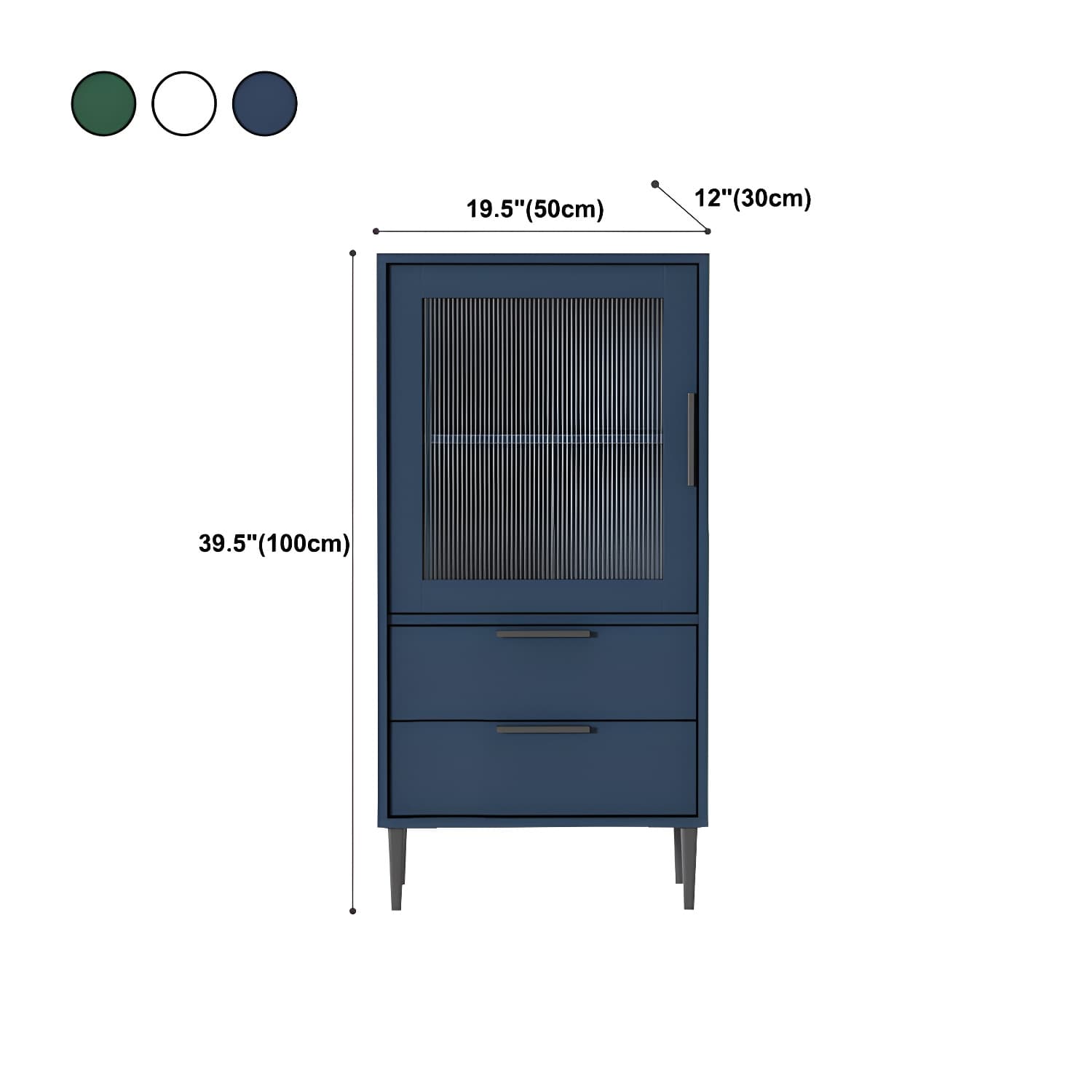 Wooden Accent Cabinet with Glass Door and 2 - Drawer 11.81" Wide Side Cabinet - image 20