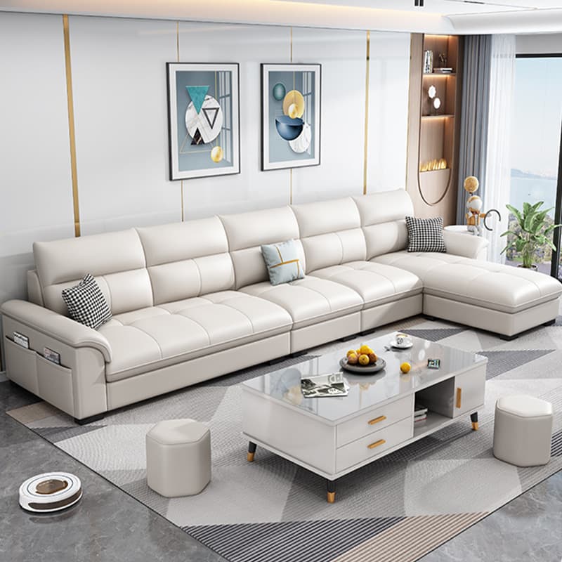 Modern Tech Cloth L-Shape Reversible Corner Sectional with Chaise in Black Pine Wood - image 17