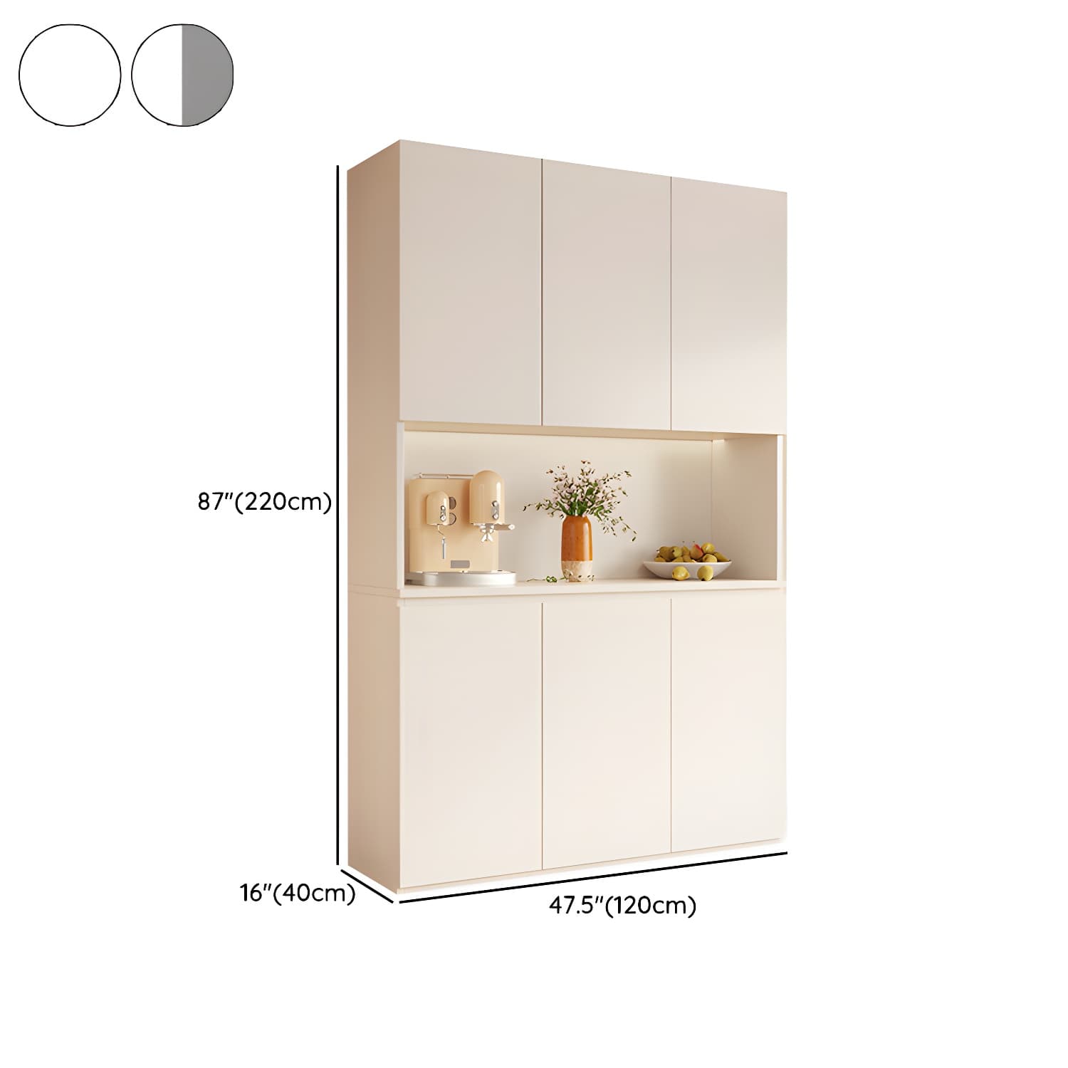 Modern Wood Buffet Cabinet with Open Storage and Cabinets Included - image 11