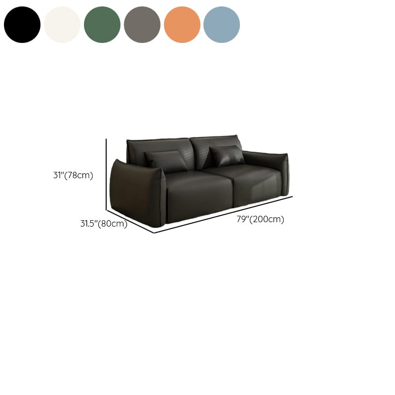 Modish Solid Color Gray/Midnight Black/Chalk Floor Sofa for 3/for 2 with 2 Pillows, Scratch-durable - image 21