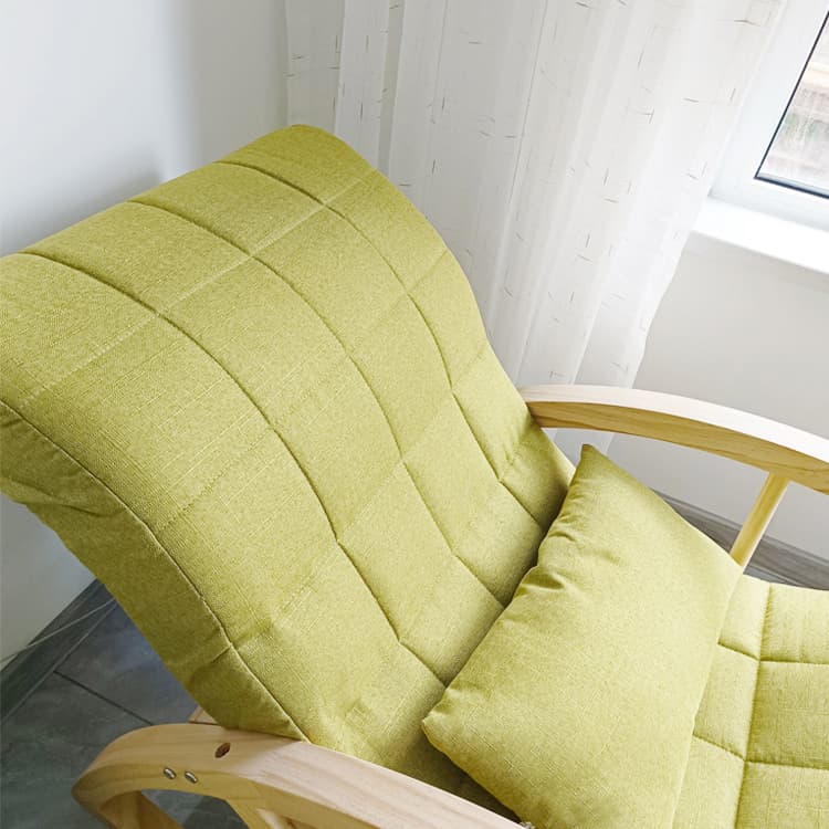Modern Upholstered Rocking Chair with Removable Cushions - Stylish Pine Frame and Included Pillow - image 14