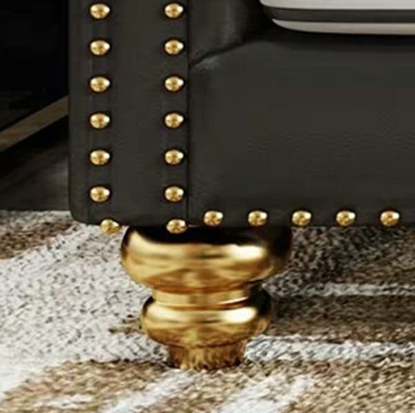 Glam Eco-Leather Flared Arm Sectional Sofa in Large Size with Nailhead Trim - image 14