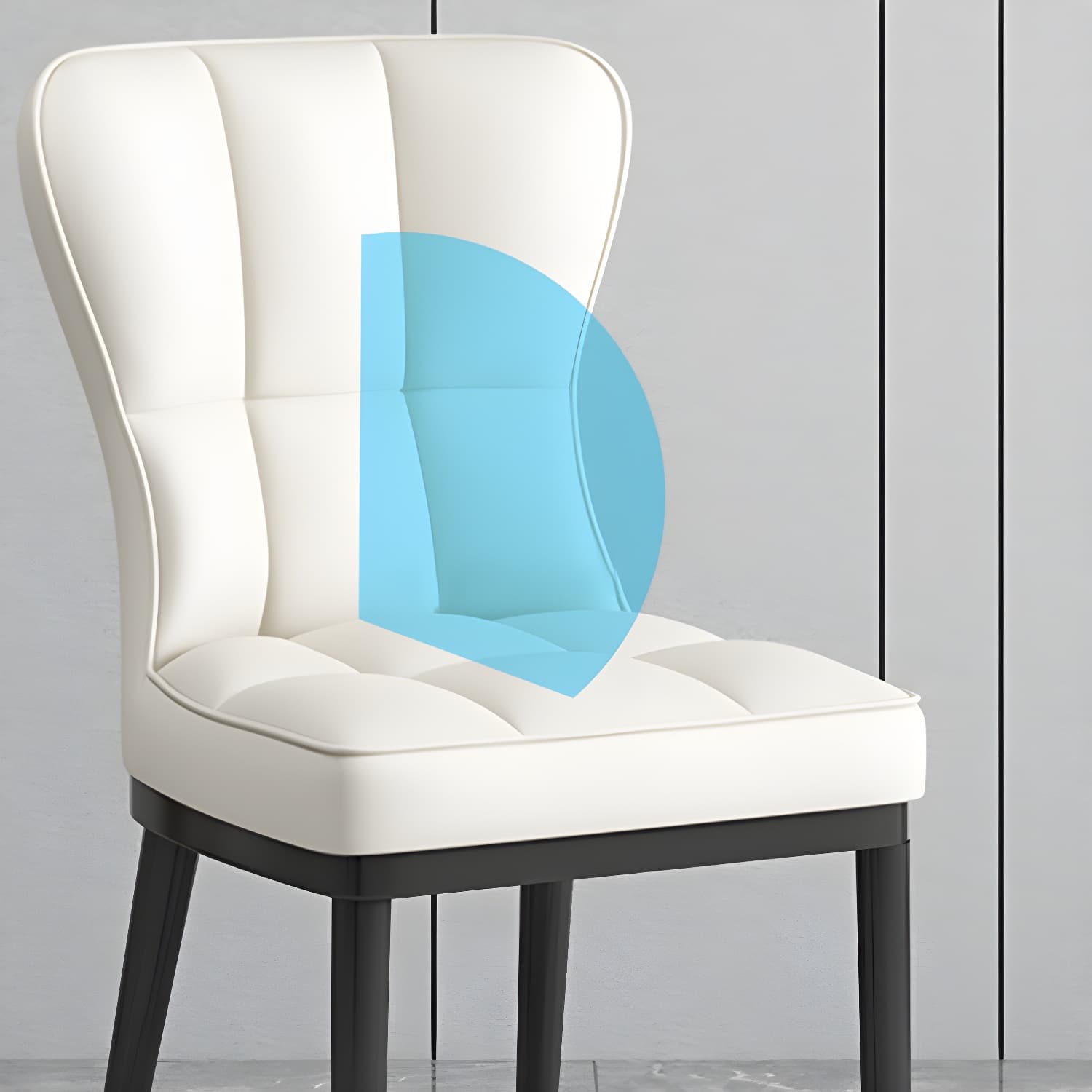 Wingback Faux Leather Side Chair with Standard Back Heights and Metal Legs in Kitchen & Dining - image 13
