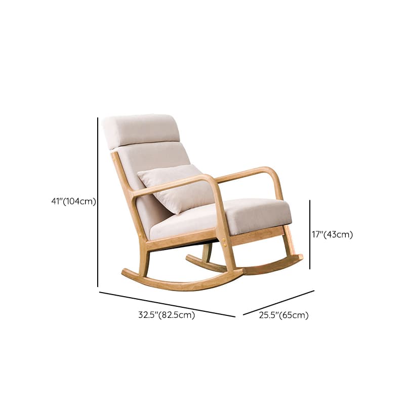 Nordic Natural Cotton Stationary Rocking Couch Chair with Back - image 29